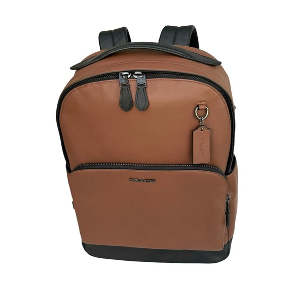 Coach Graham Limited Saddle Brown Calf Leather Full Size Backpack Men’s - Picture 8 of 17